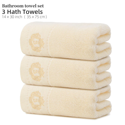 3 Pure Cotton Hair Drying Towels, 100% Cotton, Quick-Drying, Absorbent, Hair
