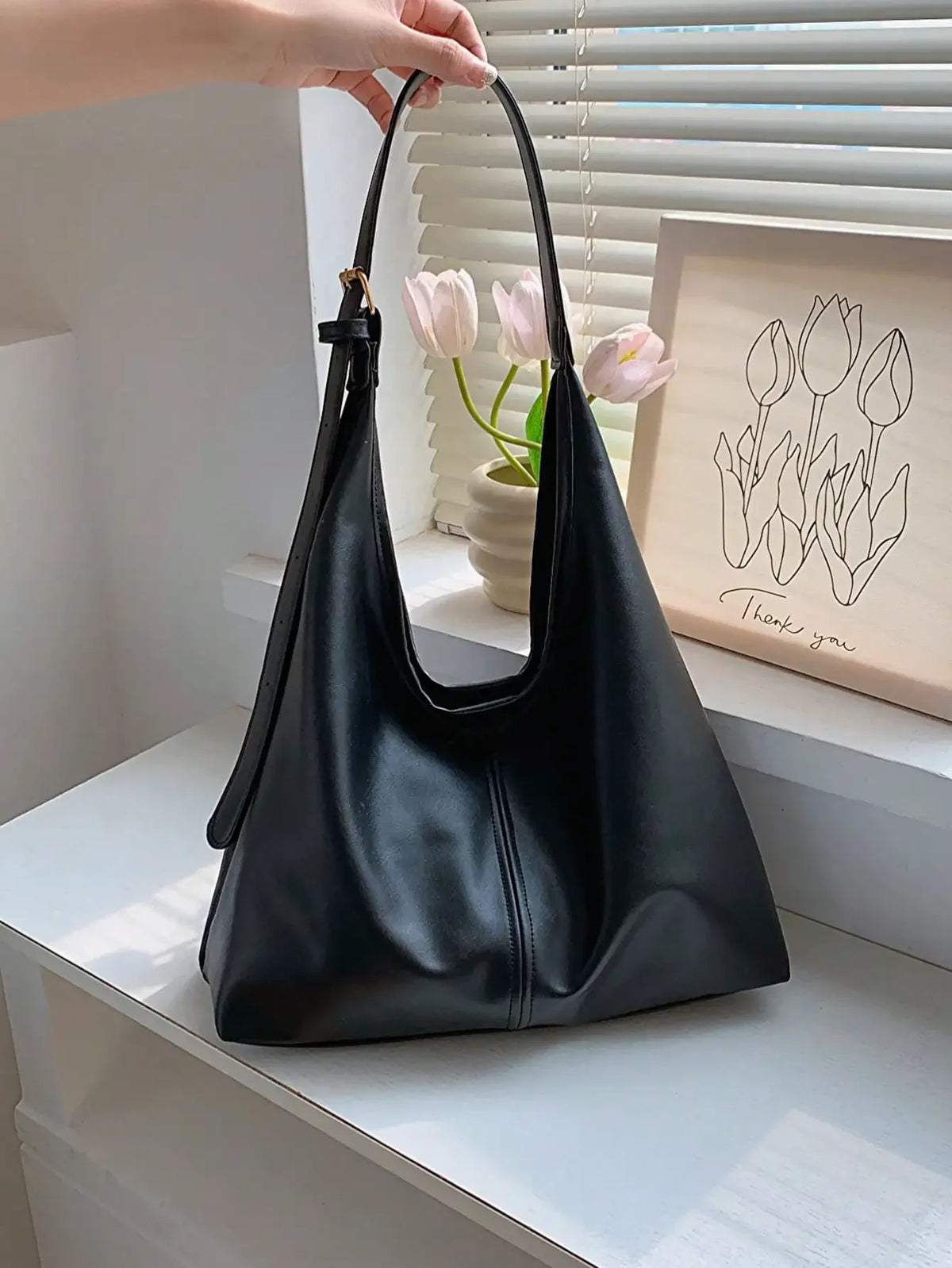 Large Capacity Solid Color Shoulder & Tote Bag