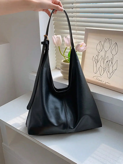 Large Capacity Solid Color Shoulder & Tote Bag