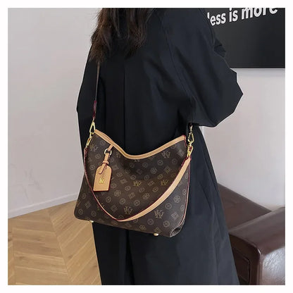 Beige Printed Commuter Tote, Large Capacity