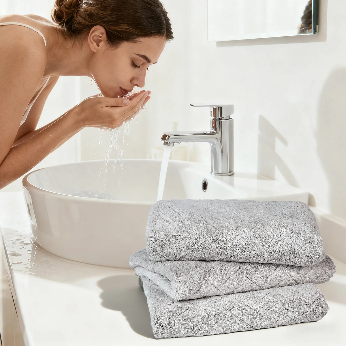 Luxury Towel Set 35x75cm Ultrafine Fiber High Absorbency Quick Dry Towels