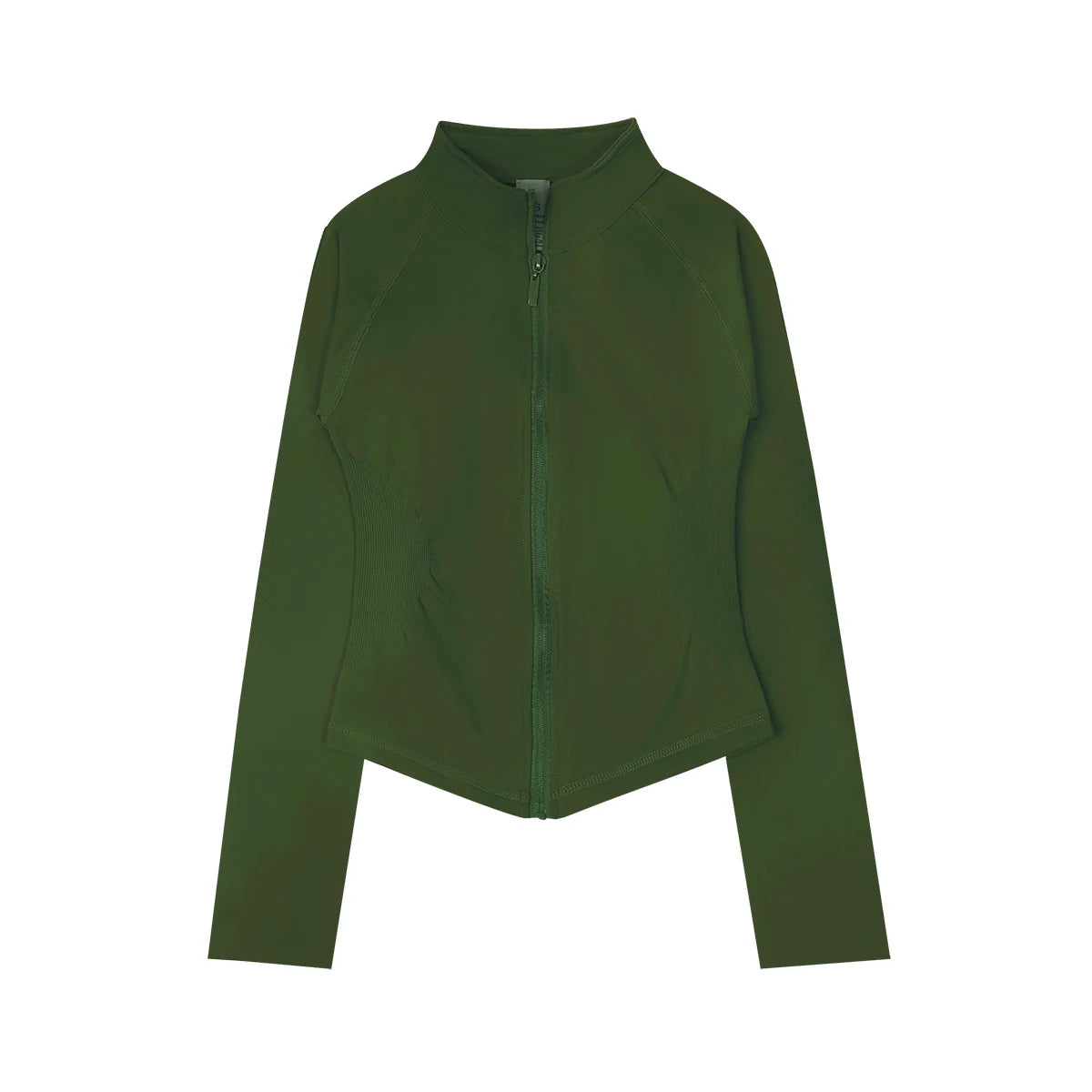 Women’s Zip-Up Sports Jacket — Seamless Long Sleeve Gym Activewear