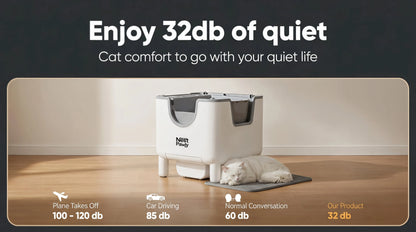 Self-Cleaning Automatic Cat Litter Box, Open Top