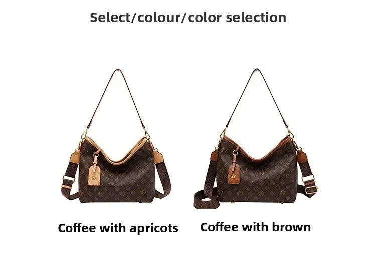 Beige Printed Commuter Tote, Large Capacity