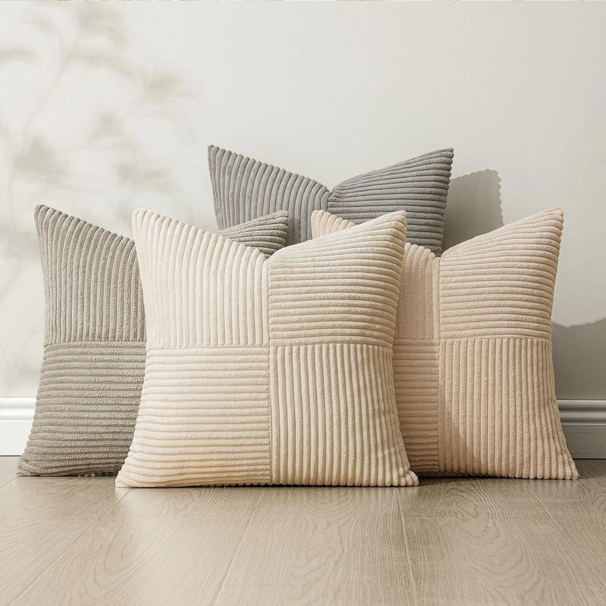Neutral Corduroy Decorative Cushion Cover