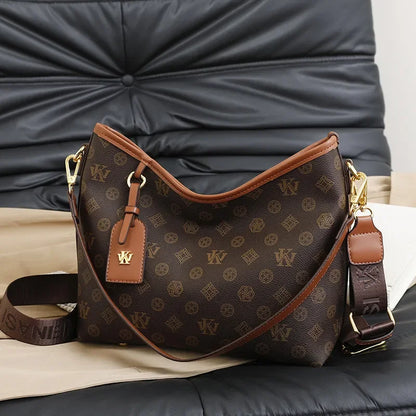 Beige Printed Commuter Tote, Large Capacity