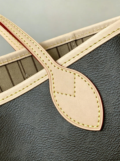 Dark Brown Grained Leather Mini Tote, Removable Strap