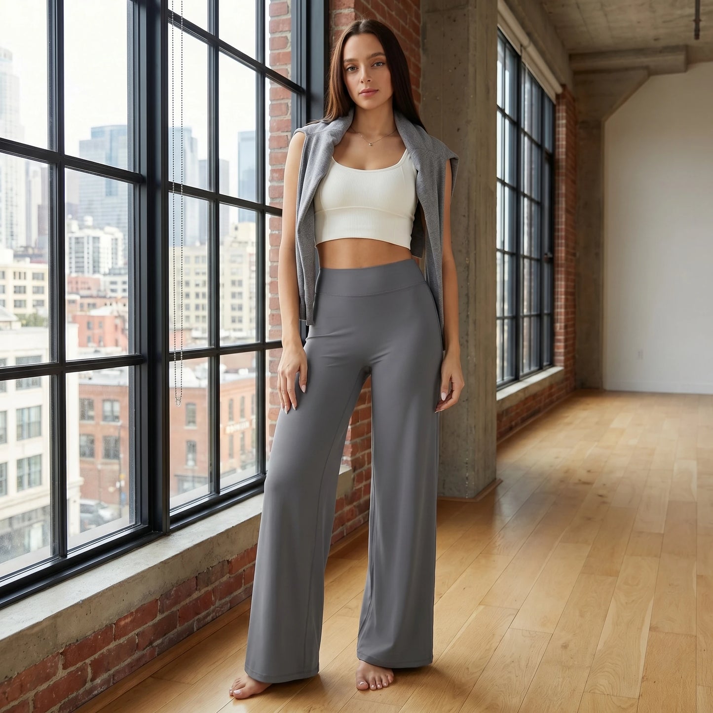 Women’s High Waist Wide Leg Yoga Pants — Tummy Control Flare Leggings
