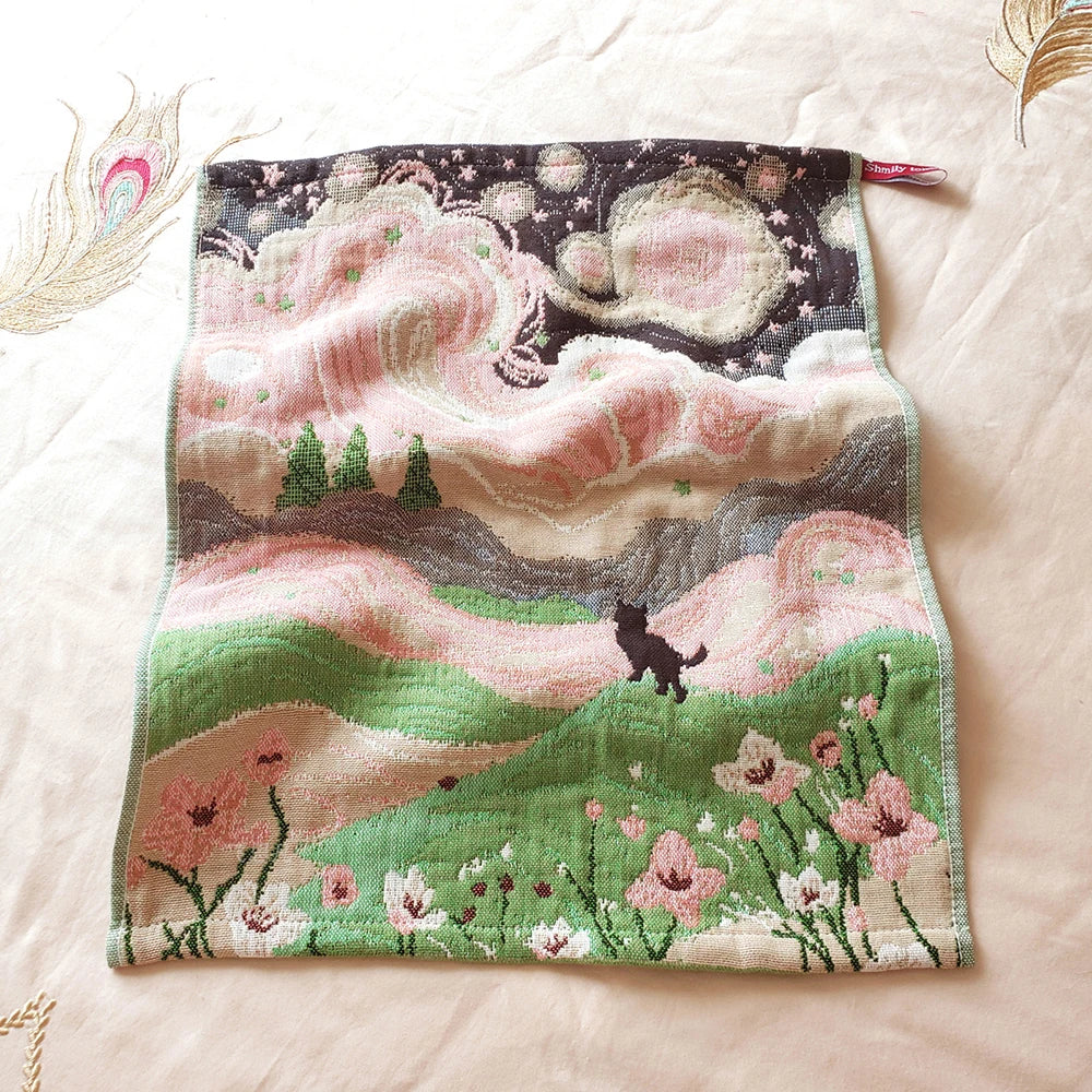 Pastoral Cats Cotton Gauze Hand Towel — Kids & Adults