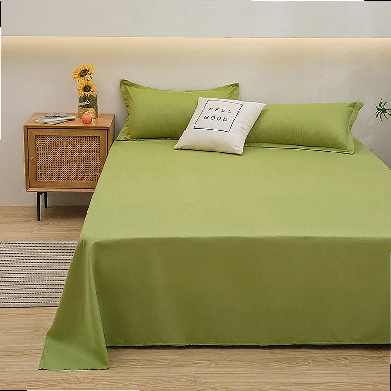 One Solid Color Simple Sheet Machine Washable Single Double Bed Linen Student Dormitory Sheet