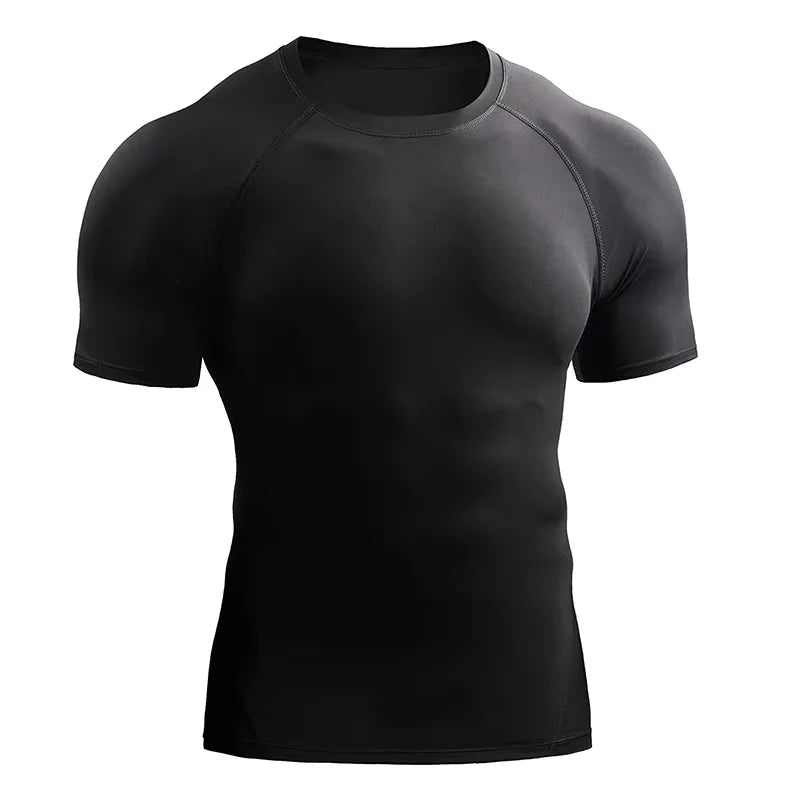 2026 Compression T Shirt Men Summer Sportswear Running T-shirt Elastic Quick Dry Sport Tops Tee Athletic Gym Workout Shirts Men