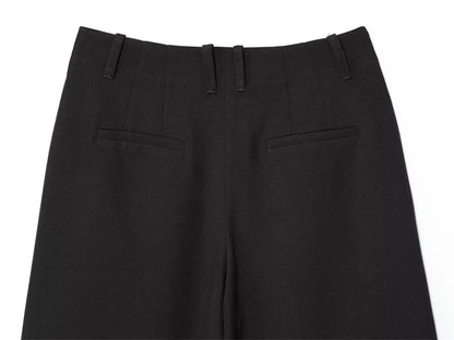 Women's Black Cropped Casual Shorts — Simple Summer Commuter Shorts