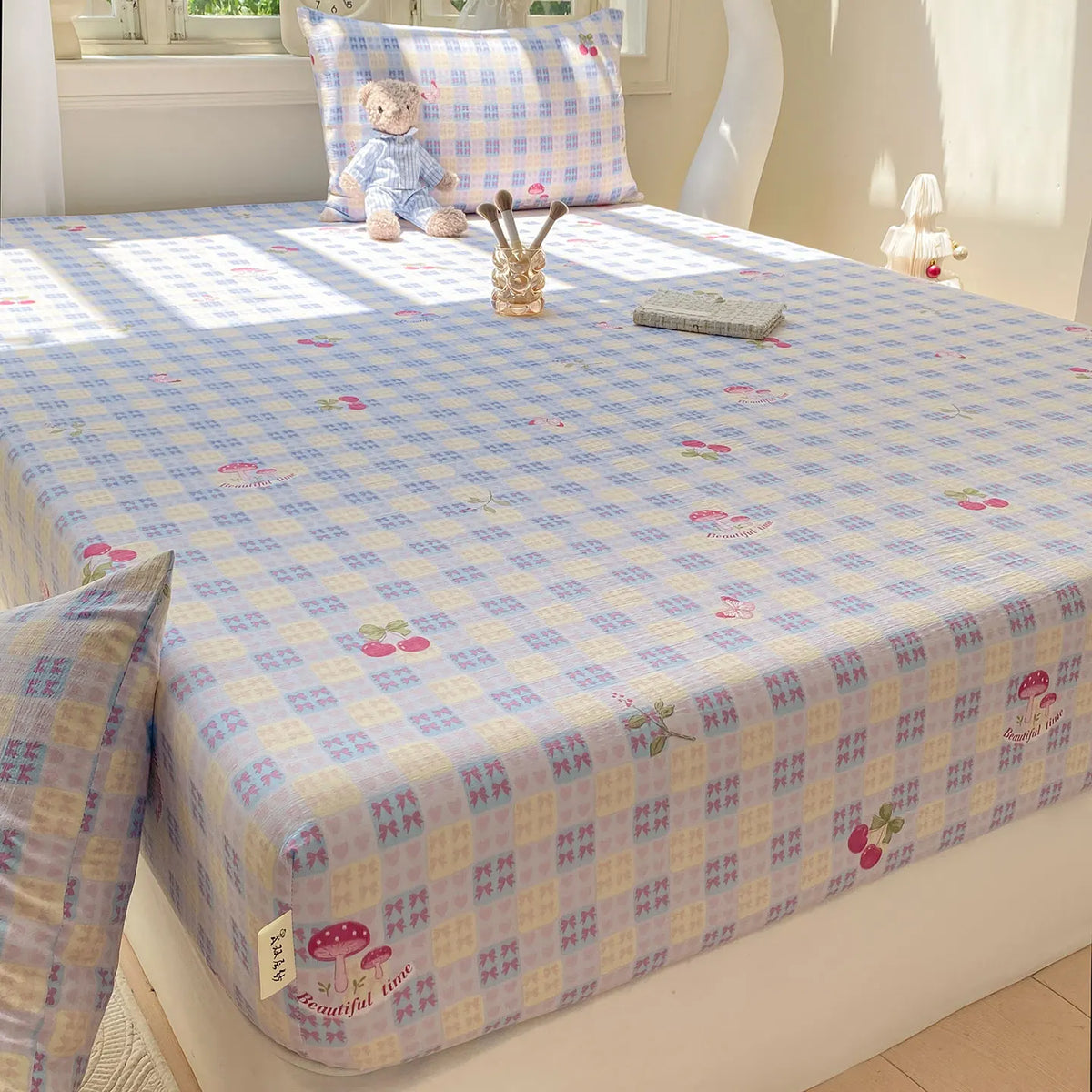 Green Floral Fitted Bed Sheet | Single, Queen, King