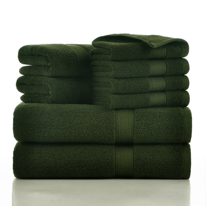 Towels 8 Piece Majestic Plush Luxury Towel Set, Cotton, Grey | Majestic - Bath Towel Set
