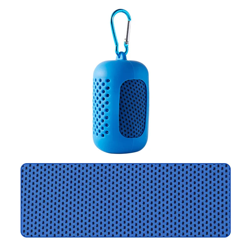 Portable Circular Silicone Wrapped Cold Towel Cooling Towel Quick Drying Polyester Fiber Towels Beach Accessories Sport Fitness