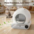 Self Cleaning Cat Litter Box, Automatic Cat Litter Box 65L APP Control, Smart Toilet for Multiple Cats, US Stock Ready Ship
