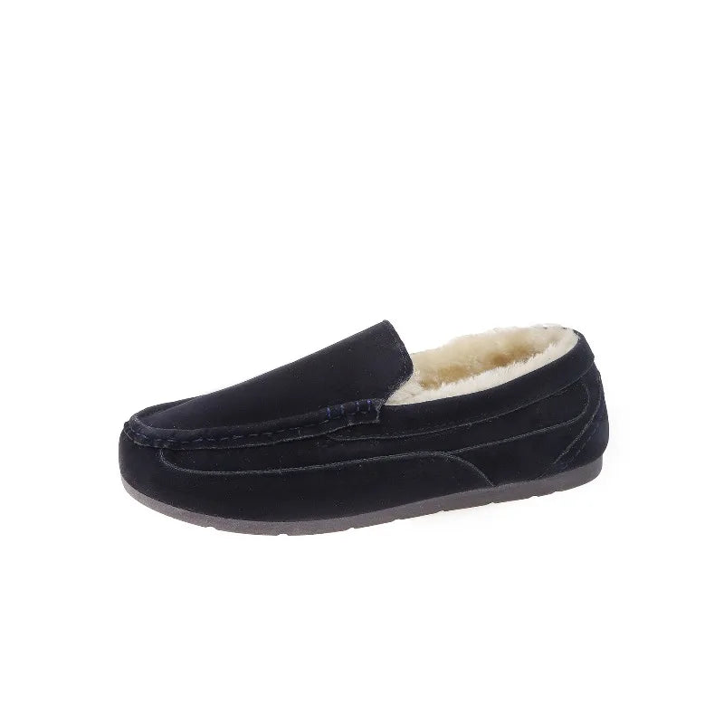 Winter Men Shoes Plush Warm Men Loafers Fashion Comfortable Casual Men Loafers Shoes Soft Sole Non-slip Sneakers Wear-resistant