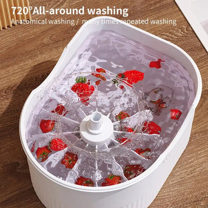 Multifunctional Vegetable Cleaner Spinner and Potato Scrubber with Lid