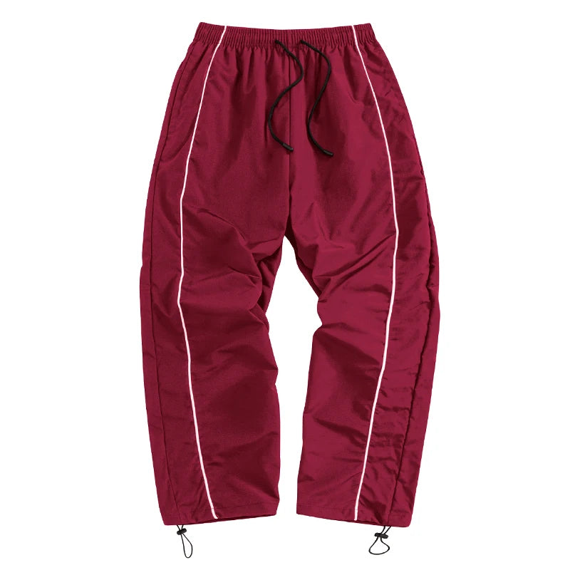 Men's Trendy Sporty Pants with Lines Gym Workout Running Trousers with Side Pockets Athletic Quick-Dry Breathable Sweatpants