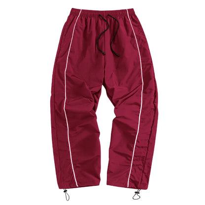 Men's Trendy Sporty Pants with Lines Gym Workout Running Trousers with Side Pockets Athletic Quick-Dry Breathable Sweatpants