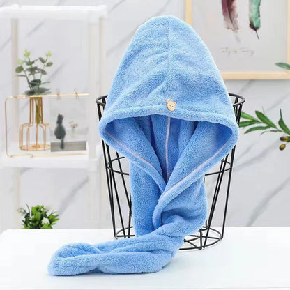 Women’s Quick-Dry Microfiber Hair Towel Turban — Shower Cap & Bath Hat