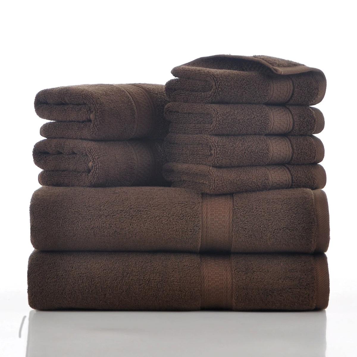 Towels 8 Piece Majestic Plush Luxury Towel Set, Cotton, Grey | Majestic - Bath Towel Set