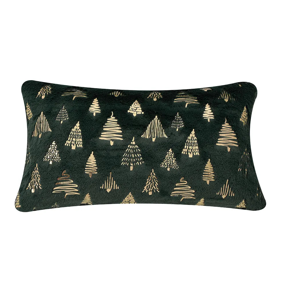 Christmas Foil Print Decorative Cushion Cover Plush Soft Pillowcases for Living Room, Sofa and Bedroom, 30x50 Throw Pillow Cover