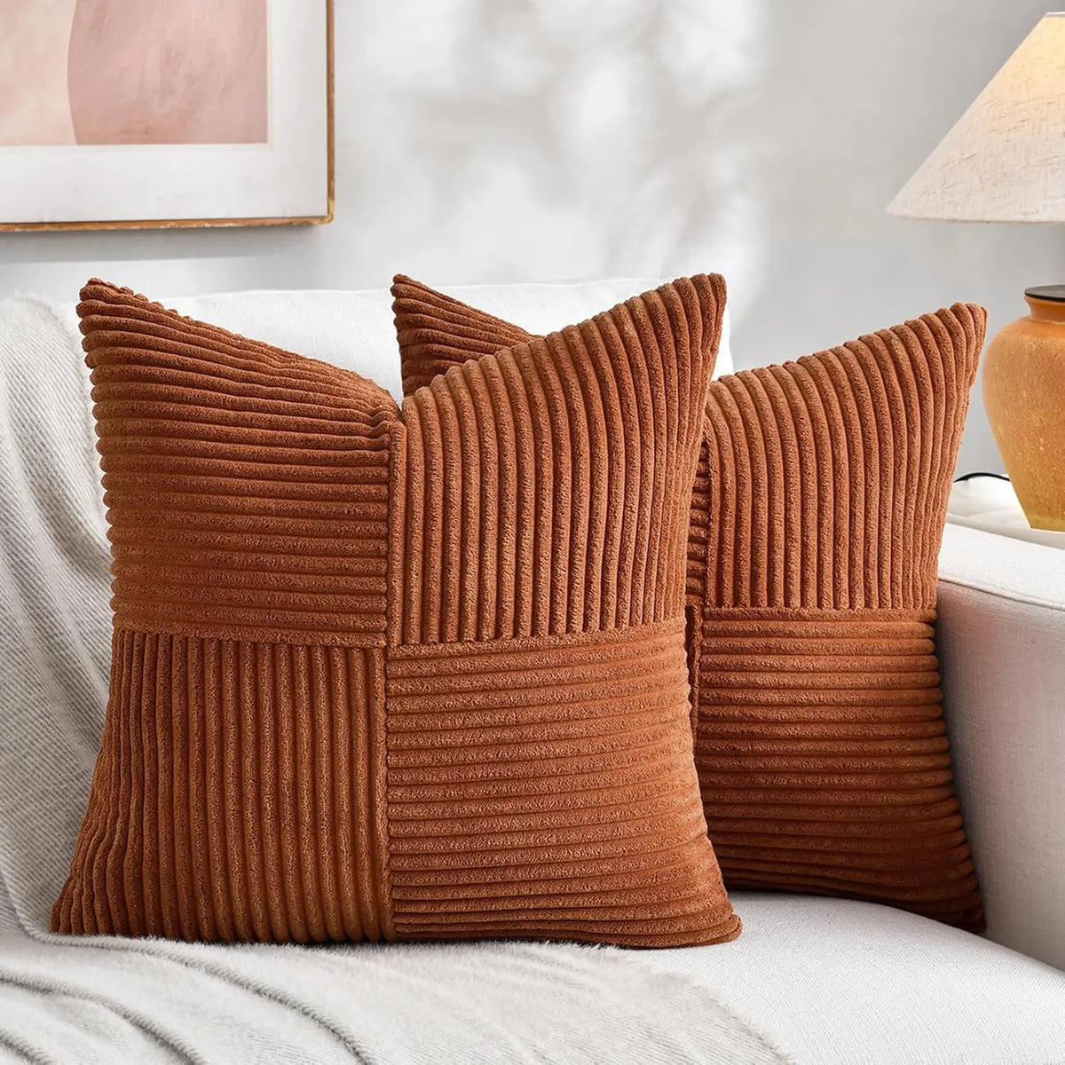 Neutral Corduroy Decorative Cushion Cover