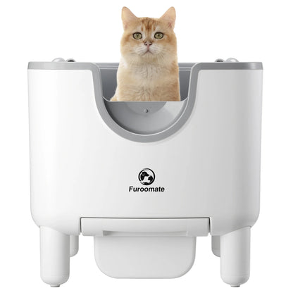 F6 Self-Cleaning Cat Litter Box — Open-Top, 8-Sensor Safety & 7-Day Waste Capacity