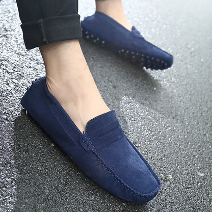 Men's Handmade Suede Genuine Leather Loafers | Slip-On Driving Moccasins
