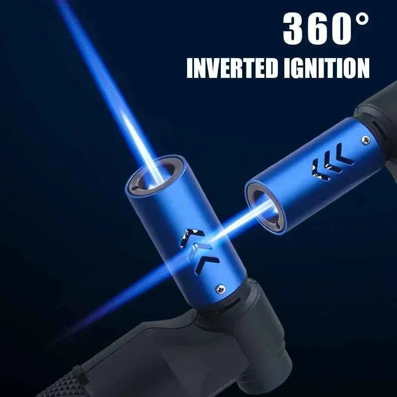 HONEST Gas Powerful Windproof Blue Flame Cigar Adjustment Spray Gun 1300° Outdoor Camping Fashion Torch Lighter Gadget