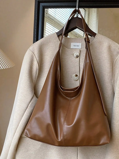 Large Capacity Solid Color Shoulder & Tote Bag
