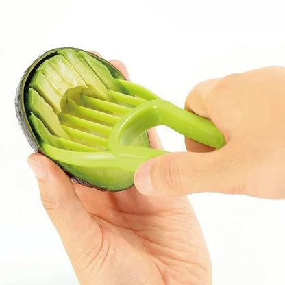 3-in-1 Avocado Slicer, Pitter & Peeler – Plastic Fruit Cutter & Pulp Separator Tool