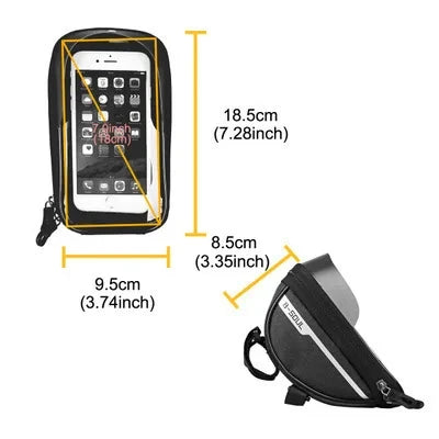 Waterproof Touch Screen Bike Handlebar Bag with Sun Shade Cover 1L Polyester Cycling Phone Pouch