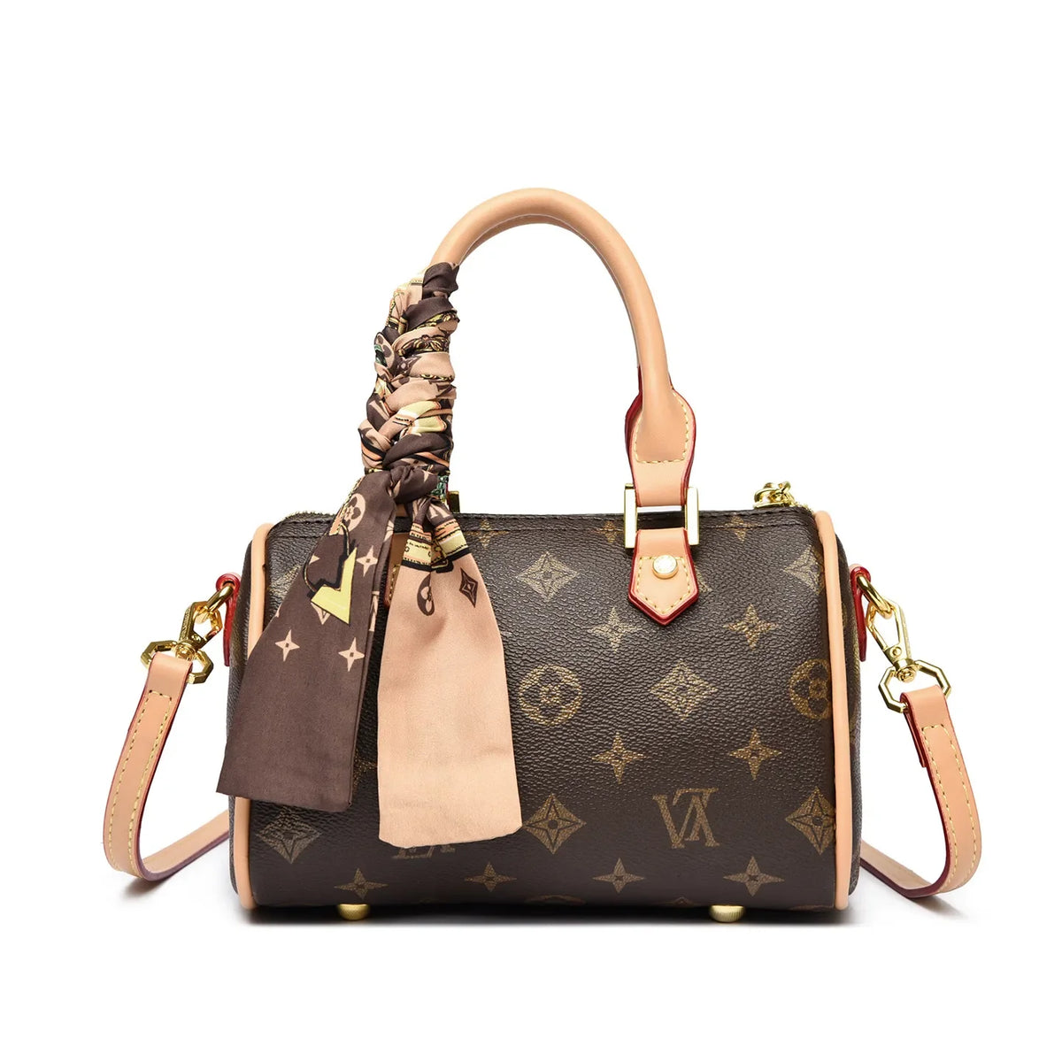 Retro Letter-Print Boston Bag, Trendy Shoulder Bag