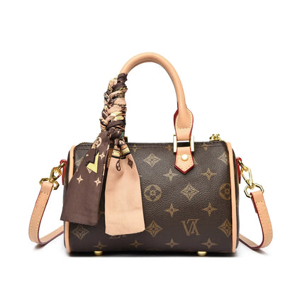Retro Letter-Print Boston Bag, Trendy Shoulder Bag