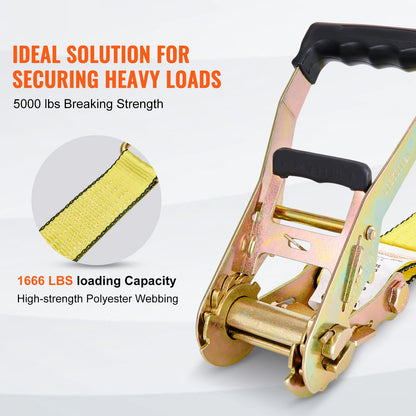 4pcs Ratchet Tie Down Strap Strong Double J Hook Ratchet Belt Luggage Bag Cargo Lashing for Moving Appliances