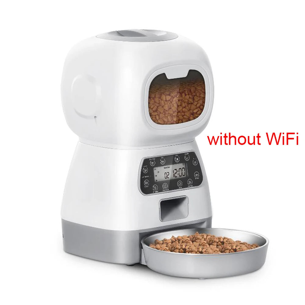 3.5L Automatic WiFi Pet Feeder — Smart Scheduling, Voice Recorder & Slow-Feed Design