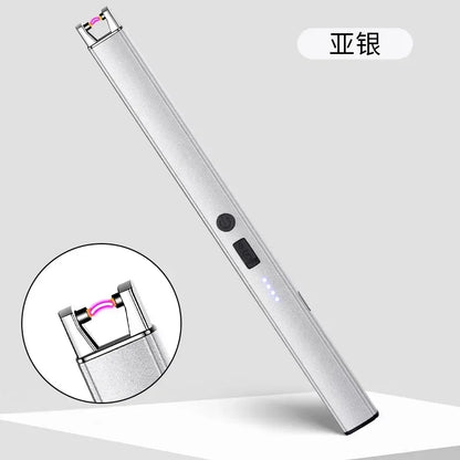 Windproof USB Electric Lighter with Safety Lock & LED Battery Display