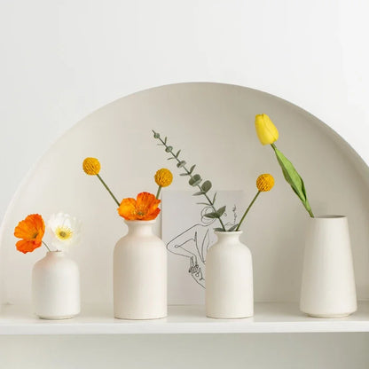 White Mini Ceramics Vase Ceramic Flower Vase Solid Vases for Flower Home Table Decor Vase Flower Bottle Solid Vases For Decor