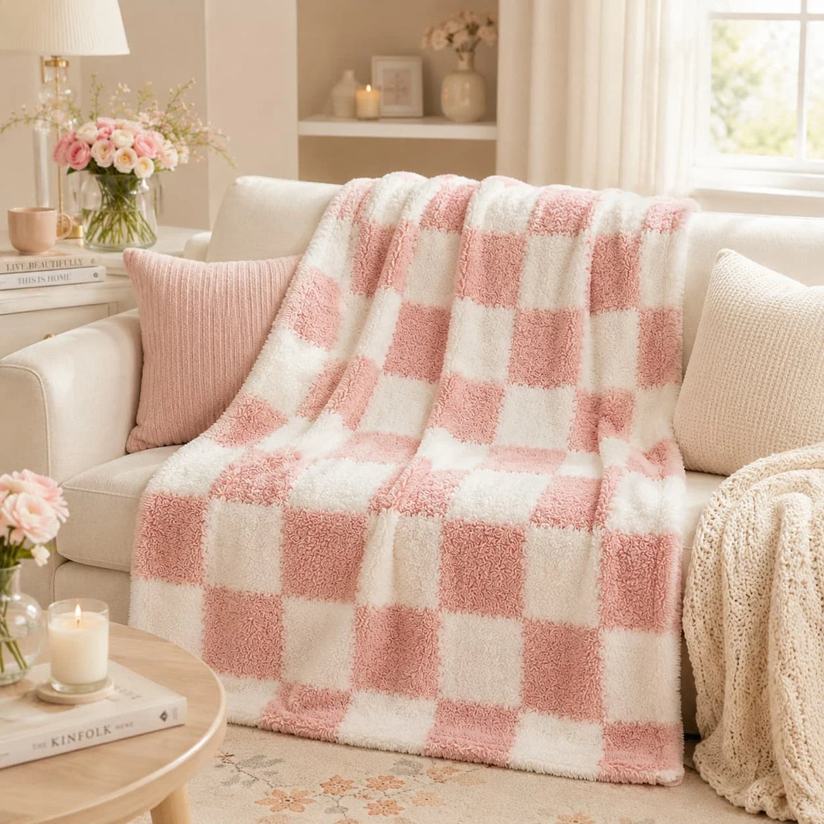 [Holiday Gifts] 1pc of Colorful Plaid Flannel Blanket, Thickened Material, Suitable for Office Nap Blankets, Summer Throw Blankets, Double Bed Sheets, Outdoor Camping, Holiday Gifts, Multi-purpose Blankets, Soft and Skin-frie