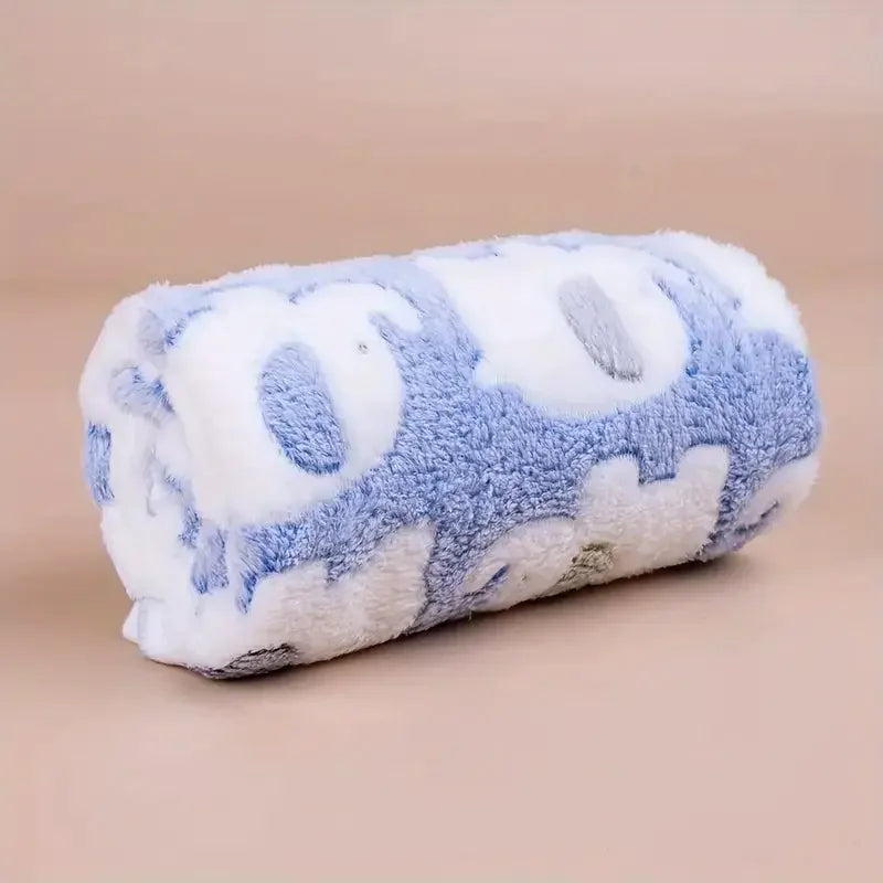 Cartoon Elephant Flannel Pet Blanket, Dogs & Cats