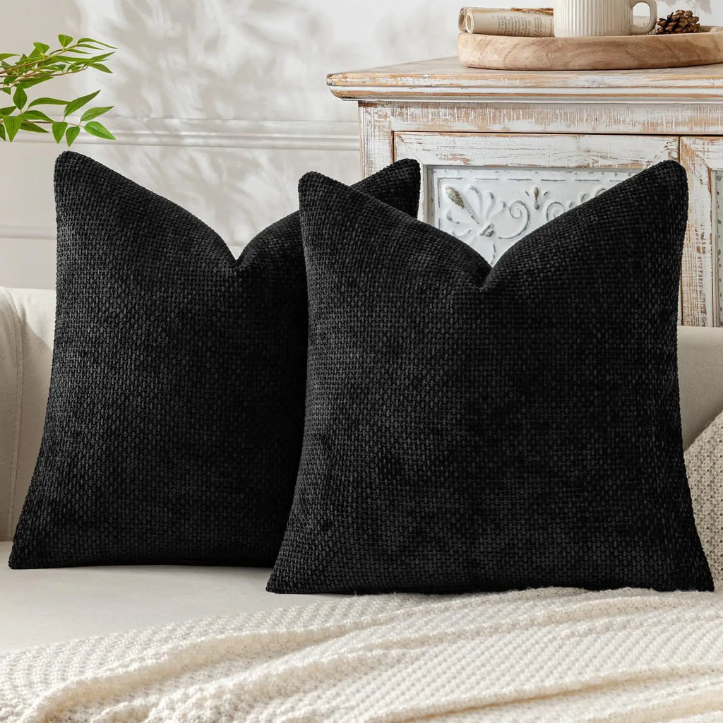 Dark Green Chenille Decorative Cushion Cover