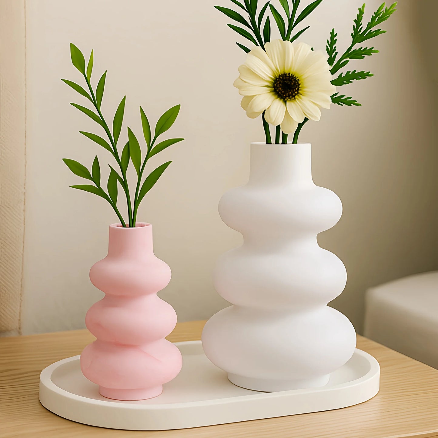 3pcs Vase Tray Silicone Mold, Plaster Vase Mold, Resin Silicone Mold, Suitable for Plaster, Microcement, Resin, etc. Handmade