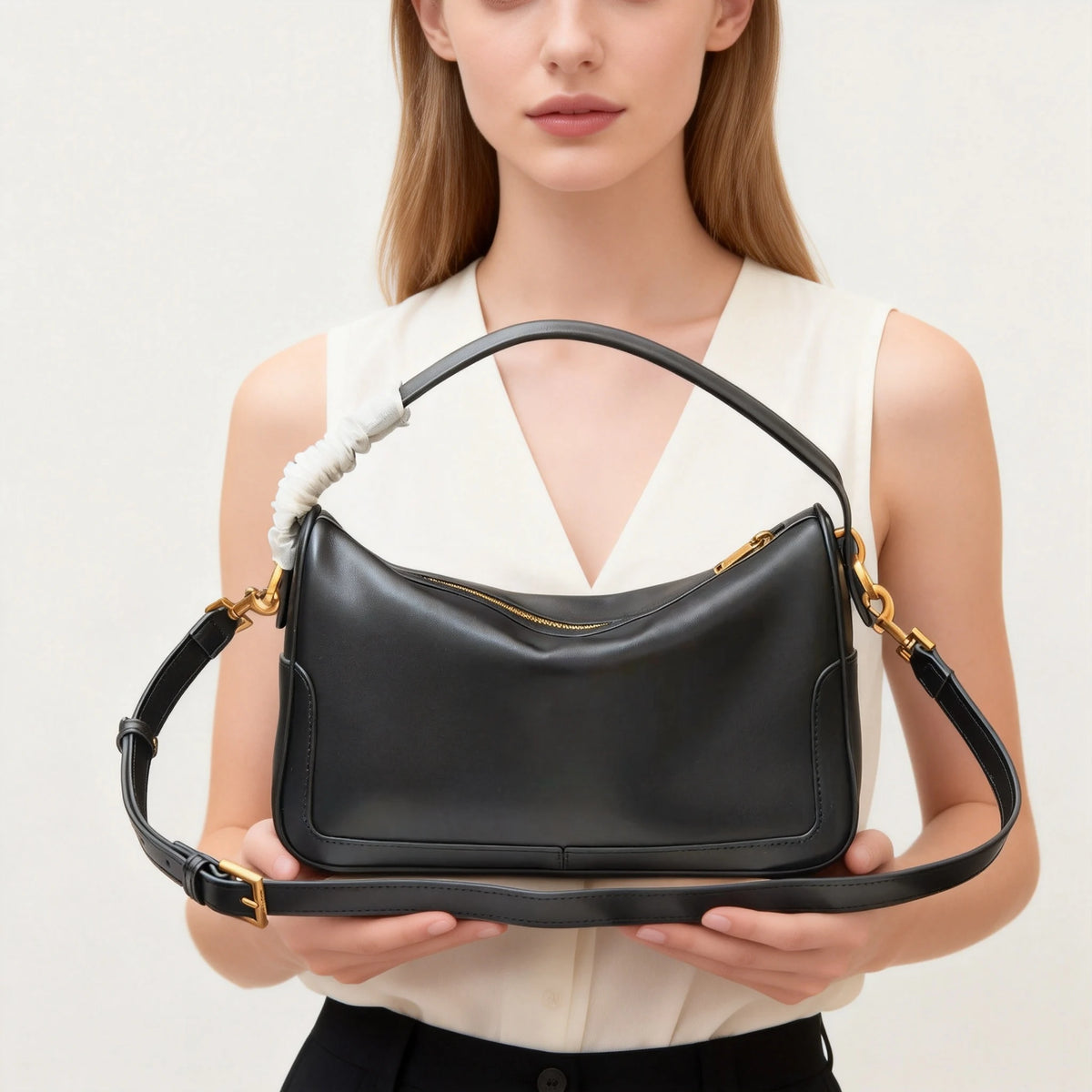 Portable Soft Leather Chain Handbag