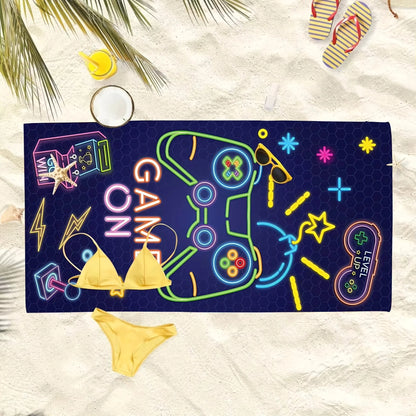 Microfiber Game Print Beach Towel | Quick-Dry Soft Lightweight Summer Towel