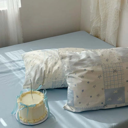 3-Piece Blue Duvet Cover Set with 2 Pillowcases