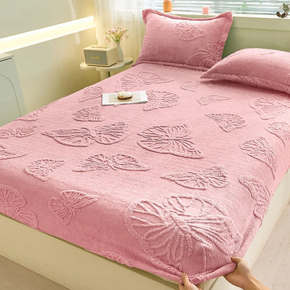Flannel Fitted Sheet, Soft Thick Bedding, All Seasons