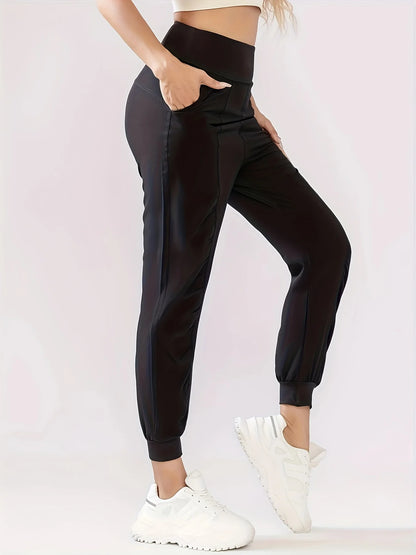 Women's High Waist Quick-Dry Jogger Pants — Breathable Drawstring Running Sport Trousers