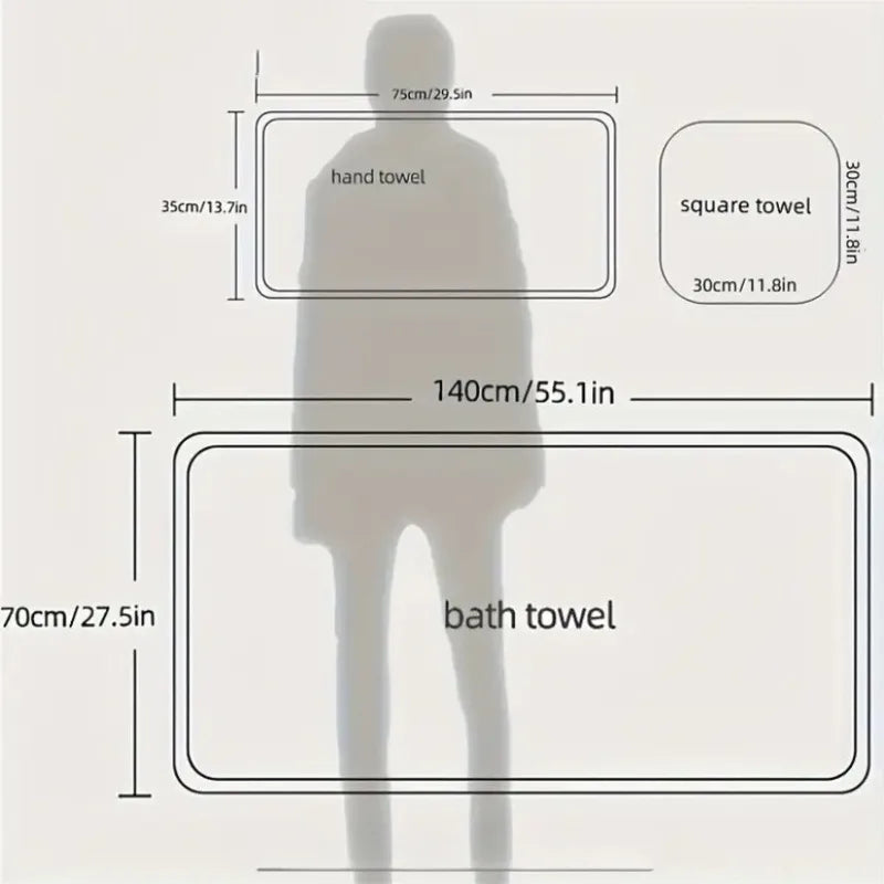 70x140cm Thick Ultra Soft Bath Towel — Quick-Drying & Durable